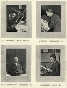 105936 Portretten van leraren van de School voor de Grafische Vakken. Te halve lijve van voren of opzij.l.b.: J.C. ...